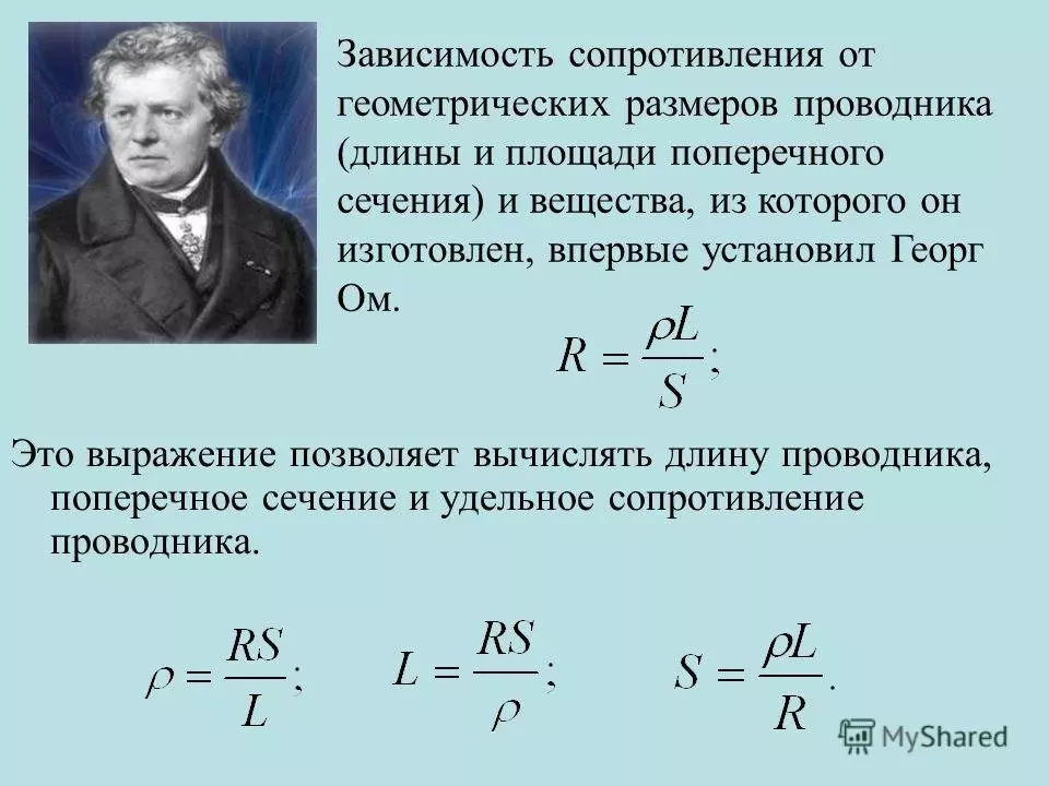 На рисунке показана зависимость сопротивления проводника длиной