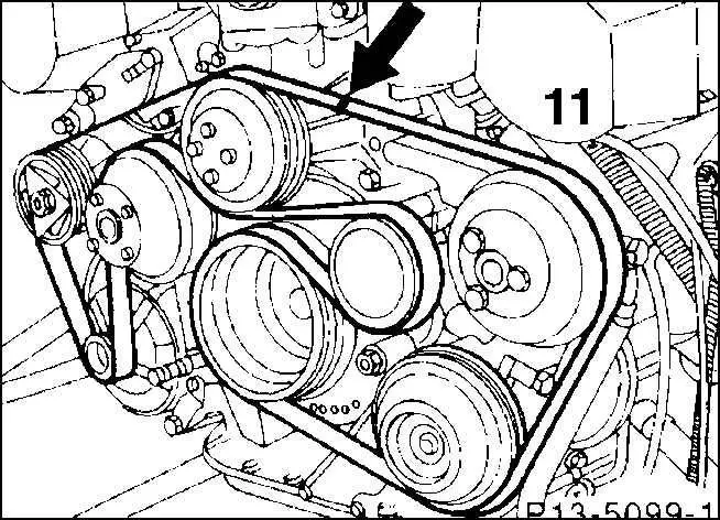 Схема ремня 638 двигателя Мерседес Вито