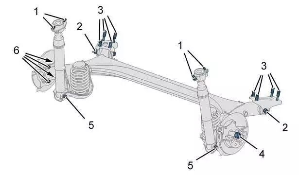Задняя подвеска ситроен с5 схема