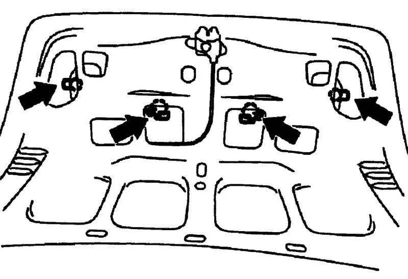 Снятие фонарей крышки багажника на крышке багажника (задний ход, задний противотуманный фонарь, номерной знак)