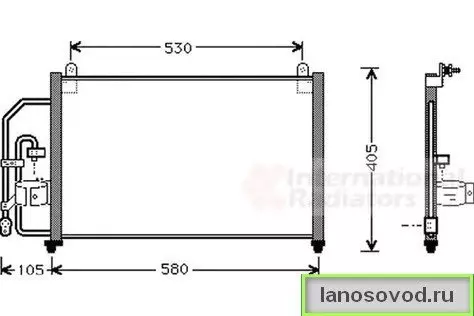 Размеры радиатора кондиционера Lanos