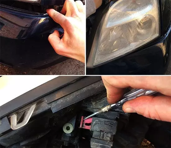 Как снять фару Opel Vectra C без снятия бампера